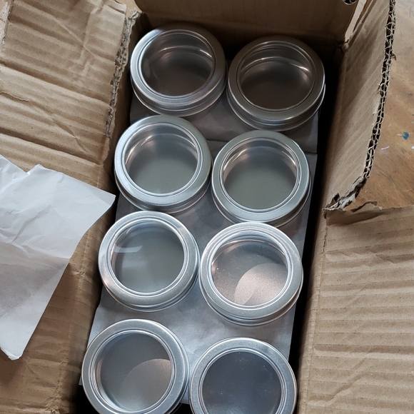Set of Silver Metal Tins - Picture 1 of 2